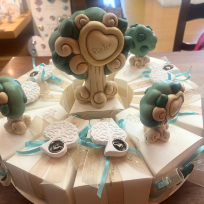 Bomboniera Battesimo Pietro Con Albero Della Vita